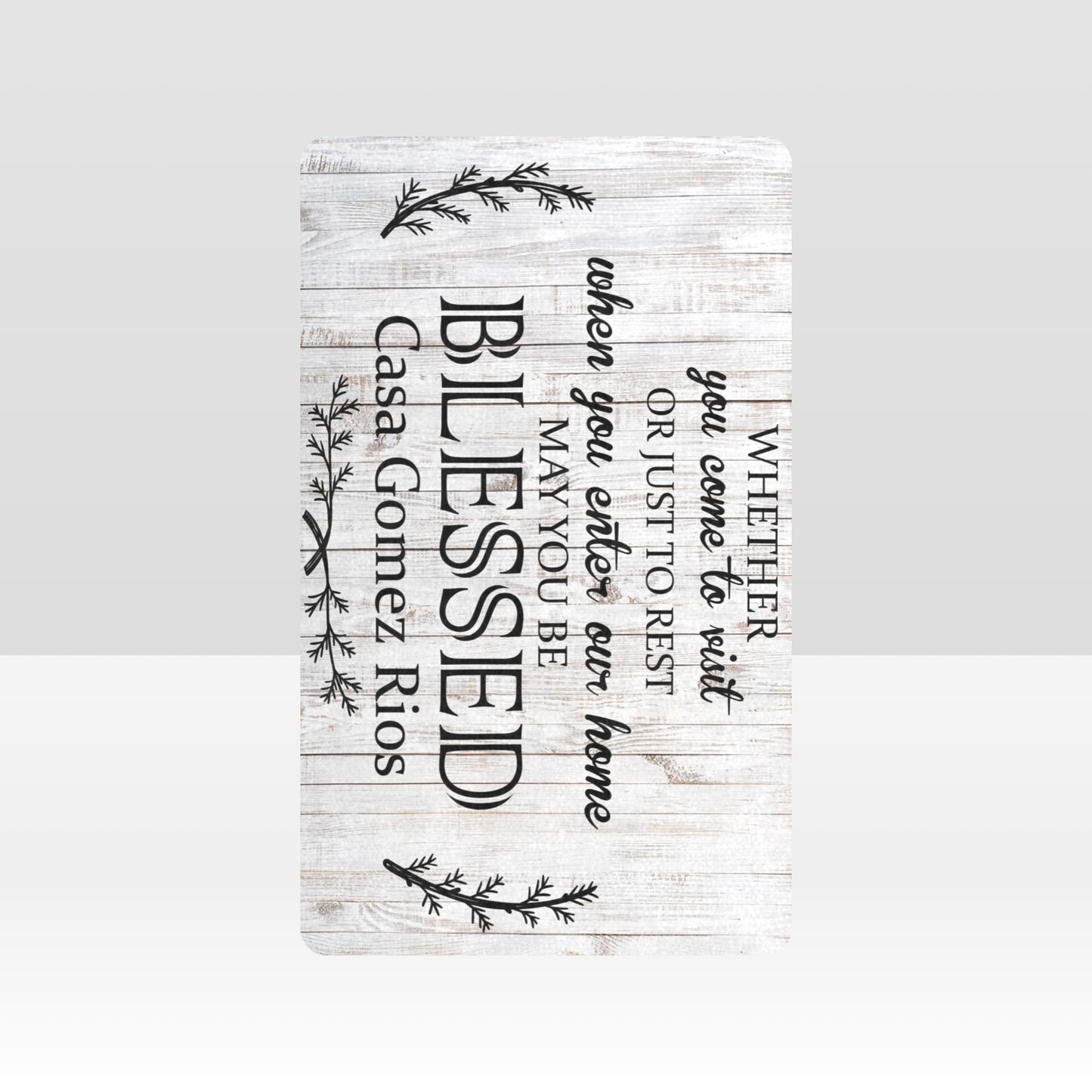 Personalized Farmhouse Door Mat – Custom Family Name | "May You Be Blessed" Welcome Rug | Non-Slip Rubber Backed | Indoor Outdoor Mat